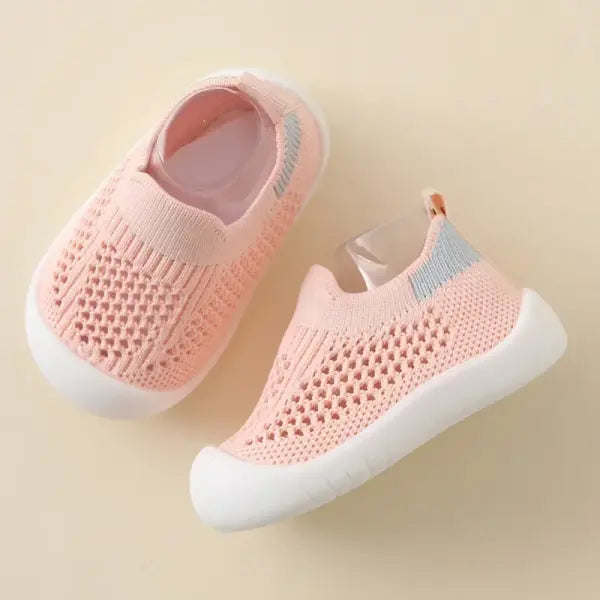 Spring Summer Toddler Shoes Breathable Knitted Kids Sneakers Boys Slip-on Tennis Shoes Girls Soft Non-slip School