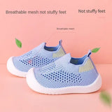 Spring Summer Toddler Shoes Breathable Knitted Kids Sneakers Boys Slip-on Tennis Shoes Girls Soft Non-slip School