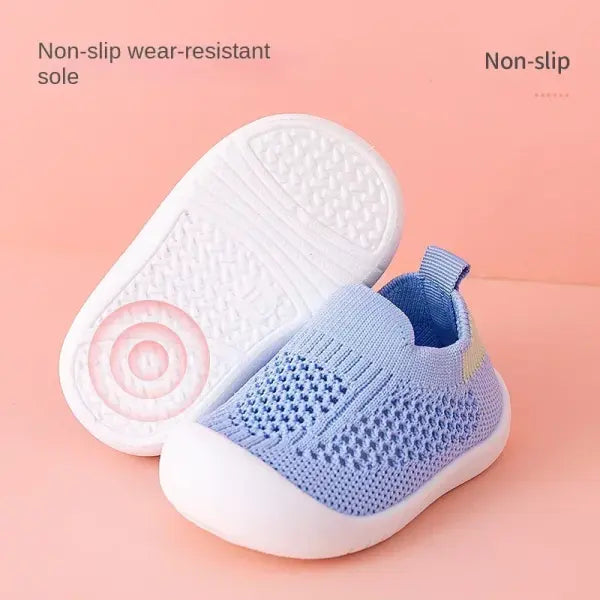 Spring Summer Toddler Shoes Breathable Knitted Kids Sneakers Boys Slip-on Tennis Shoes Girls Soft Non-slip School