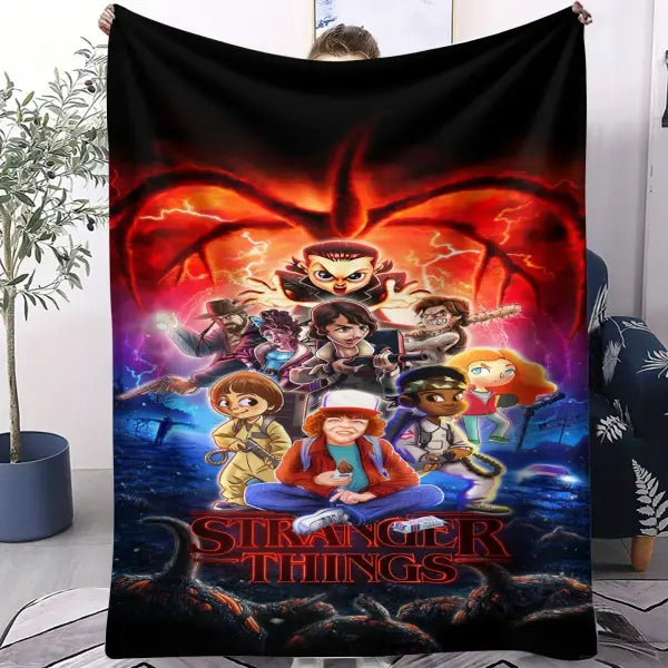 SS-Stranger TT-Things Series Blanket Soft Cozy Portable Lightweight Flannel Throw for Sofa Bed All Season Use Home