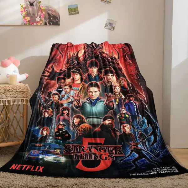 SS-Stranger TT-Things Series Blanket Soft Cozy Portable Lightweight Flannel Throw for Sofa Bed All Season Use Home Decor