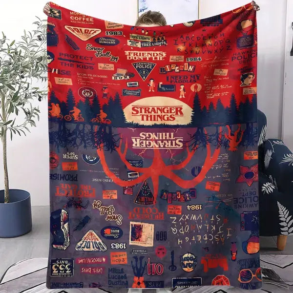 SS-Stranger TT-Things Series Blanket Soft Cozy Portable Lightweight Flannel Throw for Sofa Bed All Season Use Home