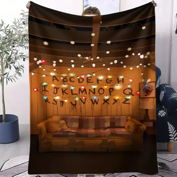 SS-Stranger TT-Things Series Blanket Soft Cozy Portable Lightweight Flannel Throw for Sofa Bed All Season Use Home