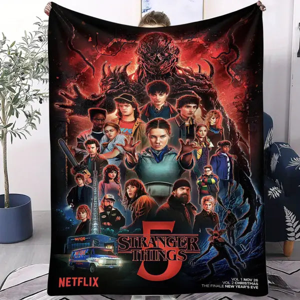 SS-Stranger TT-Things Series Blanket Soft Cozy Portable Lightweight Flannel Throw for Sofa Bed All Season Use Home