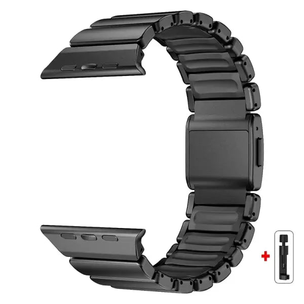 Apple Watch Stainless Steel Band Luxury Metal Bracelet for Men - Black Black-Tool / 42 44 45 46 49mm / United States