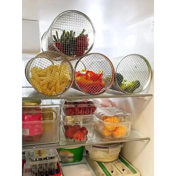 Stainless Steel BBQ Grill Basket with Rolling Design for Perfect Grilling - Himpall