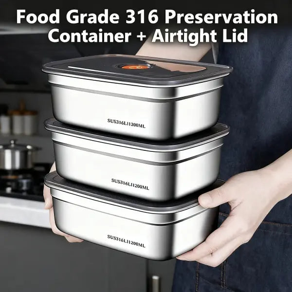 Stainless Steel Leak-Proof Bento Box: Microwave-Safe Camping Lunch Box & Freezer Storage - 1200ML / CHINA