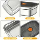 Stainless Steel Leak-Proof Bento Box: Microwave-Safe Camping Lunch Box & Freezer Storage - 1200ML / CHINA