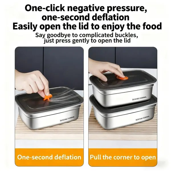 Stainless Steel Leak-Proof Bento Box: Microwave-Safe Camping Lunch Box & Freezer Storage - 1200ML / CHINA