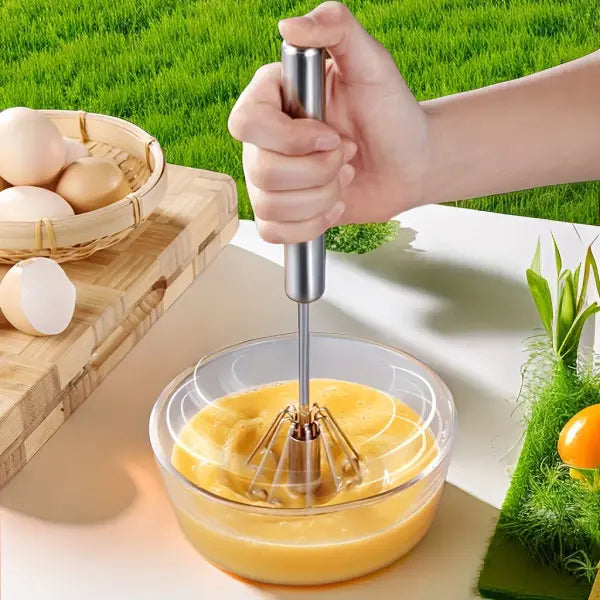 Stainless Steel Egg Beater Durable Semi-Automatic Mixer for Effortless Egg Cream Mixing Stirring and Beating