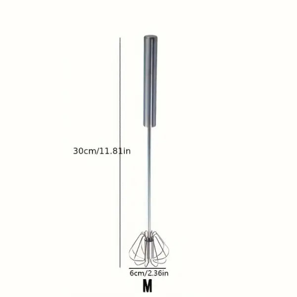 Semi-Automatic Stainless Steel Egg Beater – Effortless Hand Whisk & Mixing Tool - M size