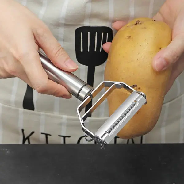 Stainless Steel Kitchen Peeler Fruit Vegetable Tool for Julienne Slicing - Update 4in1