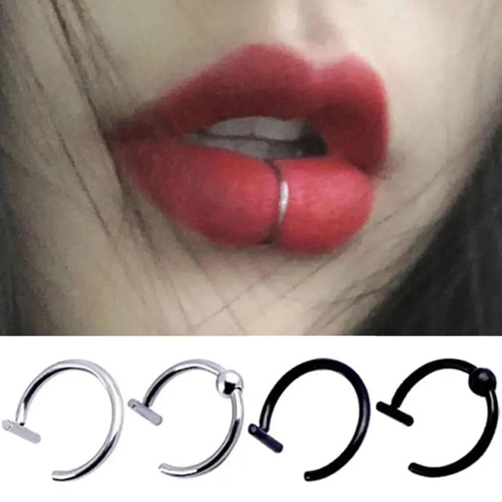 Stainless Steel Lip Ring - Trendy Non-Piercing Lip Jewelry