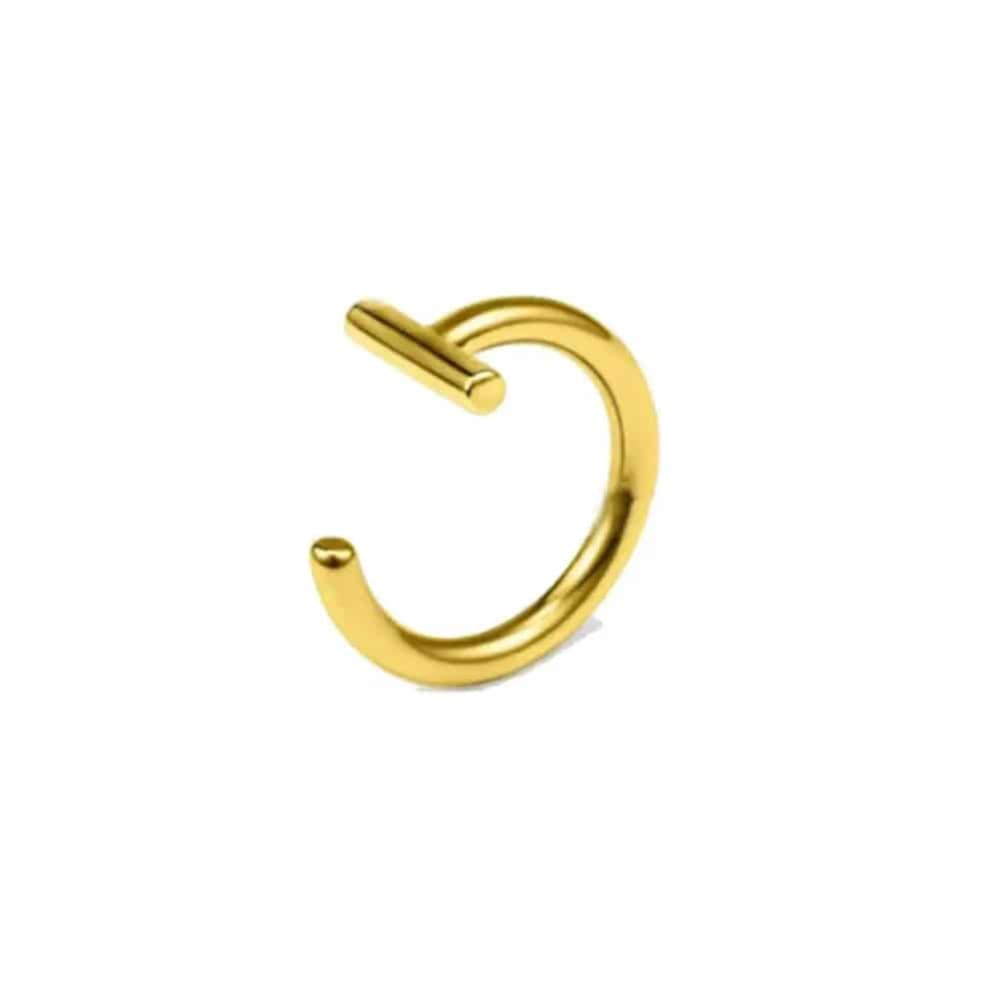 Stainless Steel Lip Ring - Trendy Non-Piercing Lip Jewelry - Gold / S