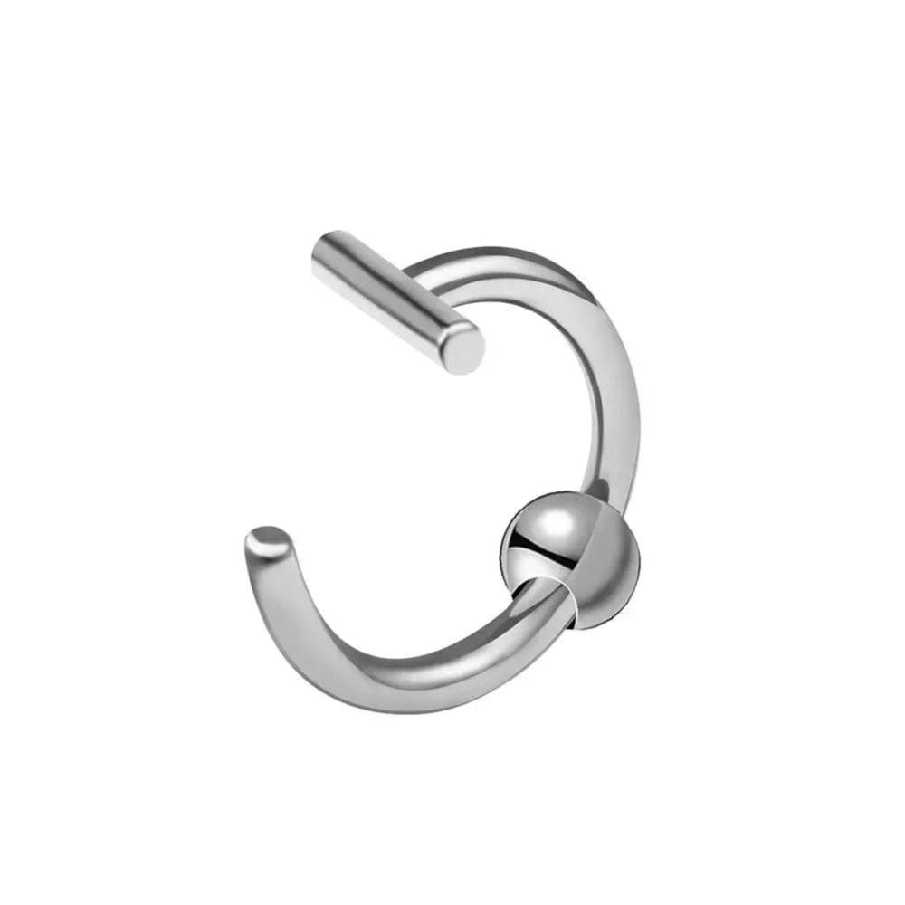 Stainless Steel Lip Ring - Trendy Non-Piercing Lip Jewelry - Silver Bead / S