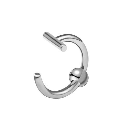 Stainless Steel Lip Ring - Trendy Non-Piercing Lip Jewelry - Silver Bead / S