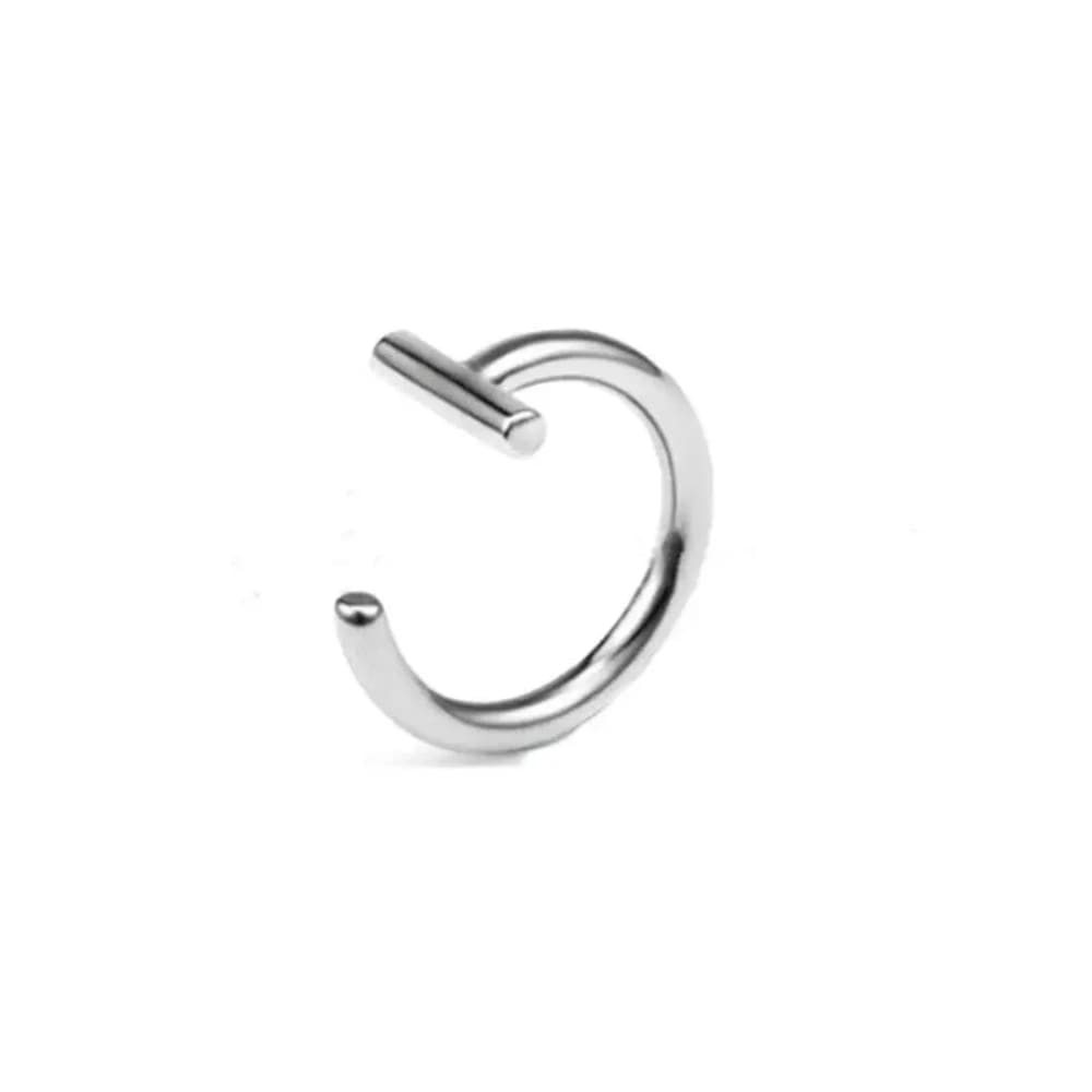 Stainless Steel Lip Ring - Trendy Non-Piercing Lip Jewelry - silver / S