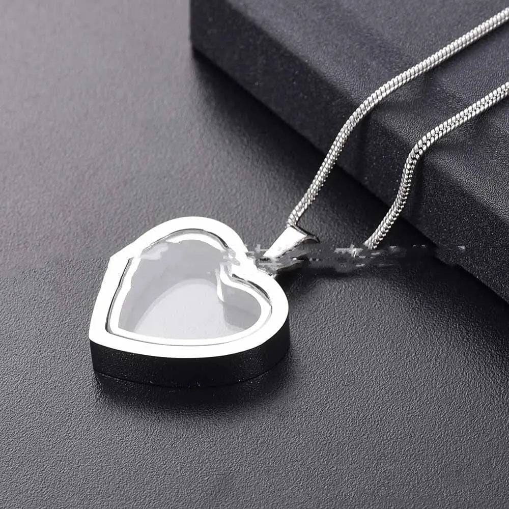 Stainless Steel Pendant - Heart-Shaped Cremation Jewelry for Memorials - Silver