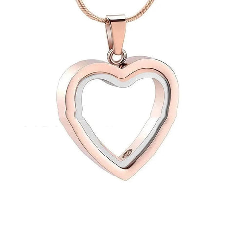 Stainless Steel Pendant - Heart-Shaped Cremation Jewelry for Memorials - Rose Gold