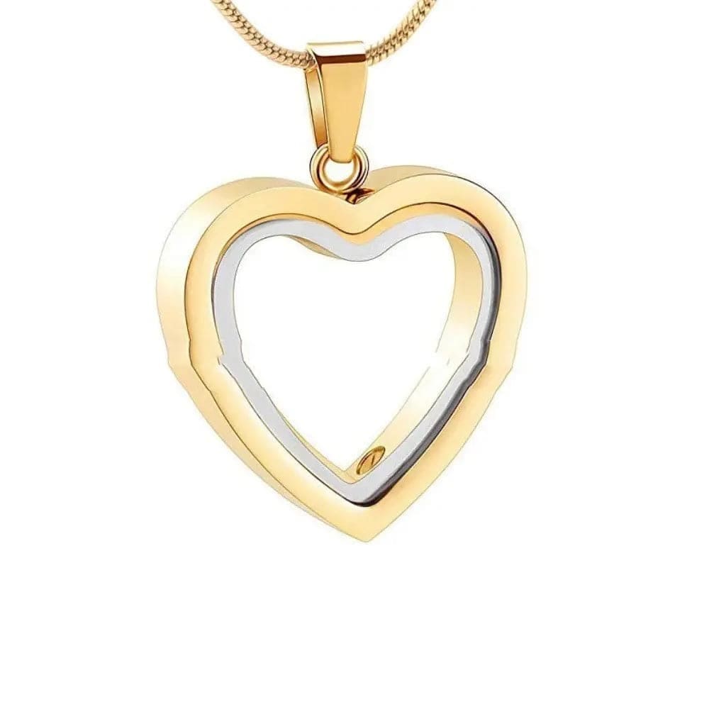 Stainless Steel Pendant - Heart-Shaped Cremation Jewelry for Memorials - Gold