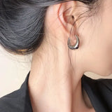 Stainless Steel Smooth Metal Chunky Hoop Earrings For Women Girls Fashion Round Circle Hoops Statement Earrings Punk