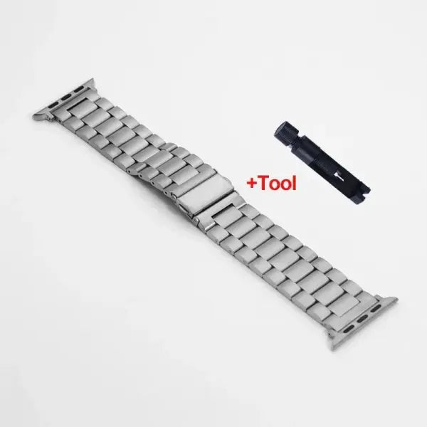 Stainless steel strap apple watch metal buckle business band - Titanium / Series 10 46mm