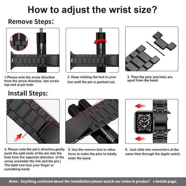 Stainless steel strap apple watch metal buckle business band