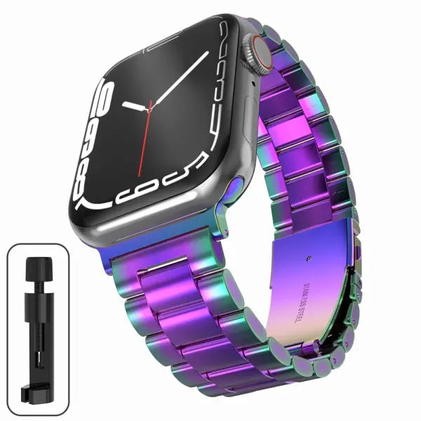 Stainless steel strap apple watch metal buckle business band - Colorful / Series 10 46mm