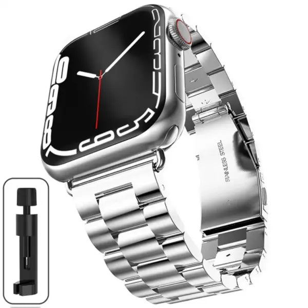 Stainless steel strap apple watch metal buckle business band - Sliver / Series 10 46mm