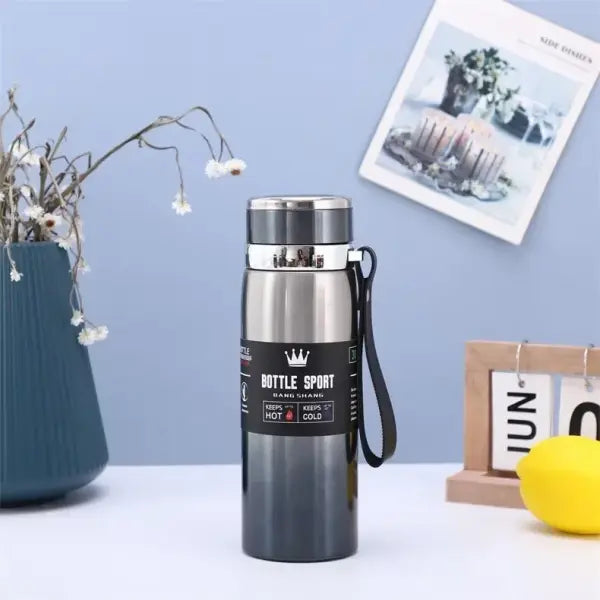 Stainless Steel Water Bottle 1L Vacuum Flask for Hot and Cold Drinks - Blue / 1000ml