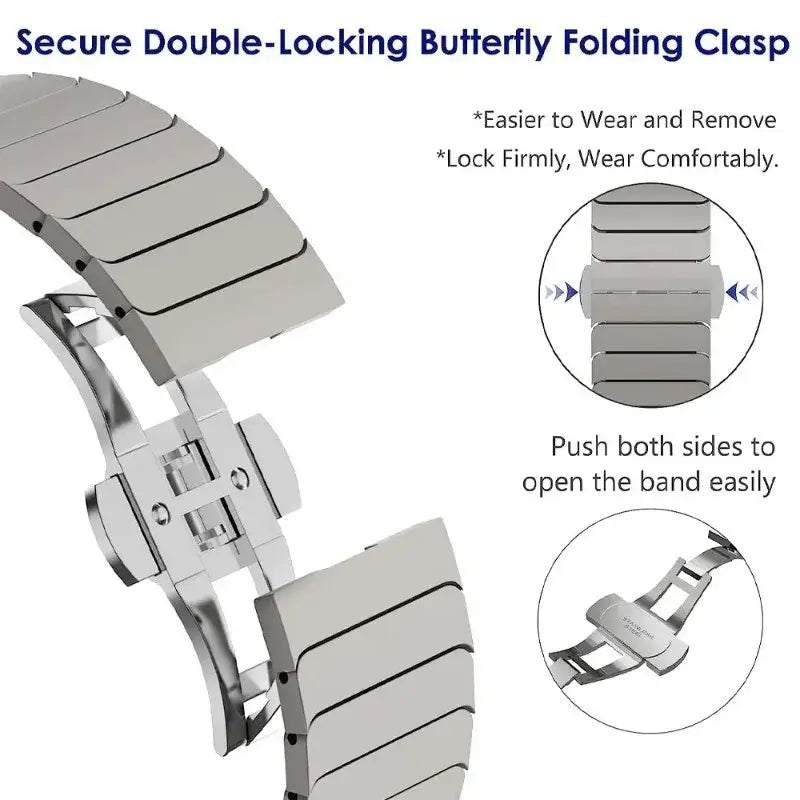 Steel Watch Strap for Apple Watch Ultra 2 49mm/10 9 8 7 46mm 42mm 45mm 41mm for IWatch Series 6 5 4 3 SE 44mm 38mm Belt