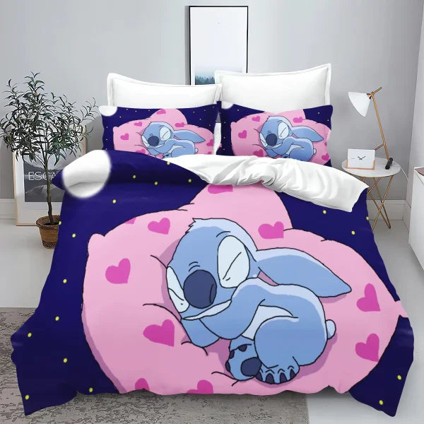 Stitch 3D Cartoon King Size Duvet Cover - Cute Kids Bedding Set - 13 / 180x210cm / CN