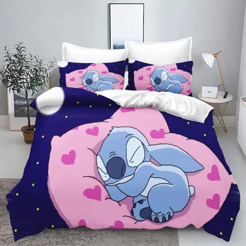 Stitch 3D Cartoon King Size Duvet Cover - Cute Kids Bedding Set - 13 / 180x210cm / CN
