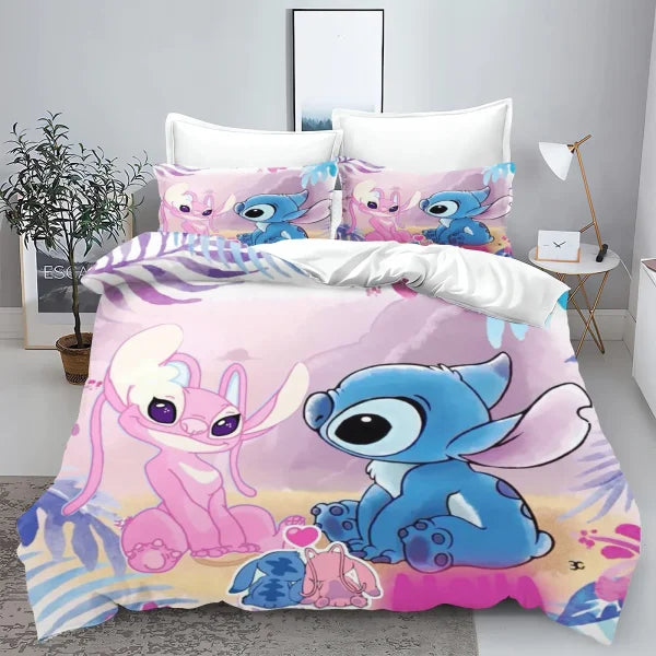 Stitch 3D Cartoon King Size Duvet Cover - Cute Kids Bedding Set - Himpall