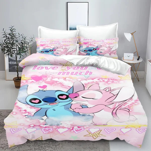 Stitch 3D Cartoon King Size Duvet Cover - Cute Kids Bedding Set - Himpall