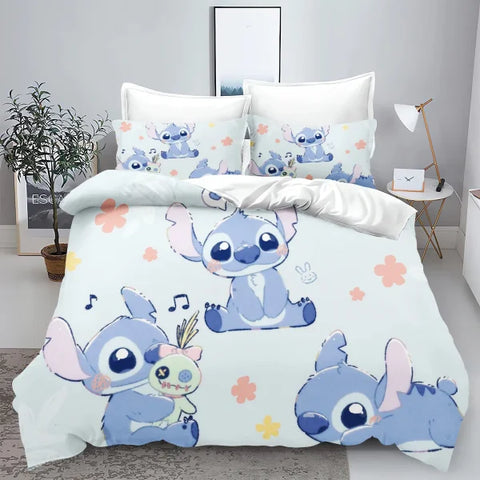 Stitch 3D Cartoon King Size Duvet Cover - Cute Kids Bedding Set - 4 / 180x210cm / CN