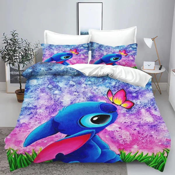 Stitch 3D Cartoon King Size Duvet Cover - Cute Kids Bedding Set