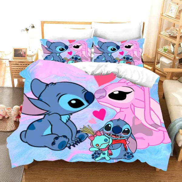 Stitch Duvet Cover Set Comforter Bedding 3d Children’S Bedding Set 3-Piece 1 Quilt Cover King Size - 9 / 140x210cm