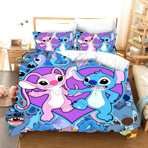 Stitch Duvet Cover Set Comforter Bedding 3d Children’S Bedding Set 3-Piece 1 Quilt Cover King Size - 11 / 135X200cm