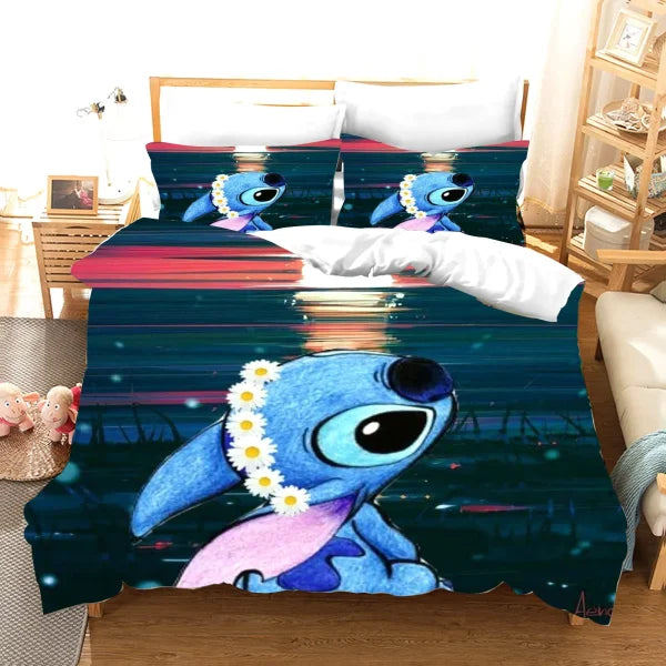 Stitch Duvet Cover Set Comforter Bedding 3d Children’S Bedding Set 3-Piece 1 Quilt Cover King Size - 3 / 135X200cm