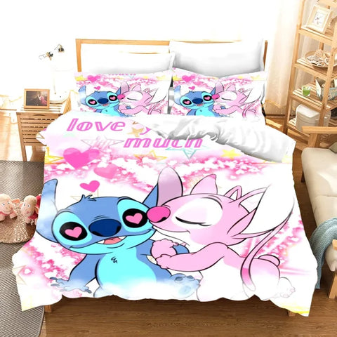 Stitch Duvet Cover Set Comforter Bedding 3d Children’S Bedding Set 3-Piece 1 Quilt Cover King Size