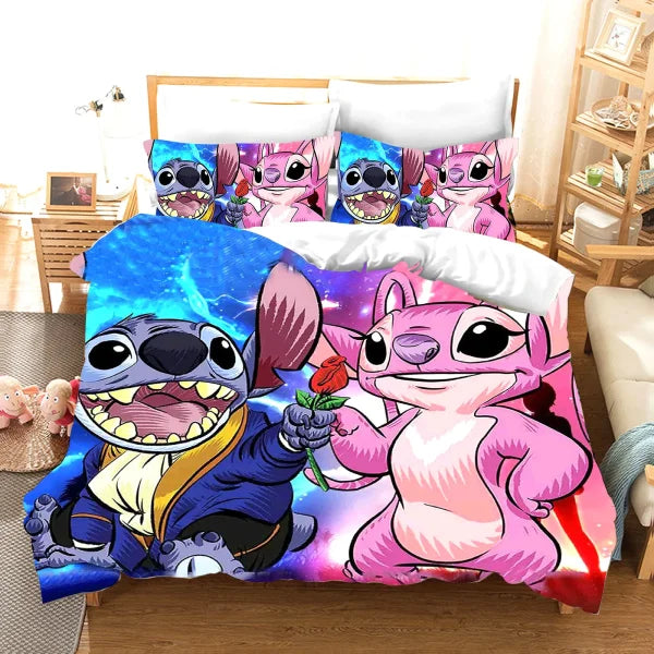 Stitch Duvet Cover Set Comforter Bedding 3d Children’S Bedding Set 3-Piece 1 Quilt Cover King Size