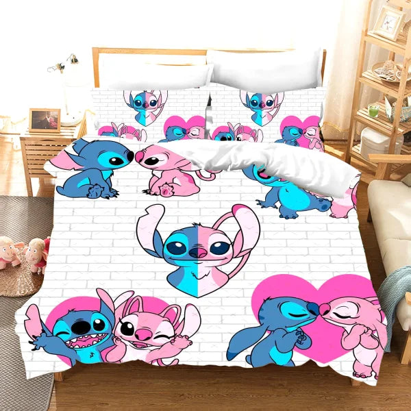 Stitch Duvet Cover Set Comforter Bedding 3d Children’S Bedding Set 3-Piece 1 Quilt Cover King Size - 17 / 135X200cm