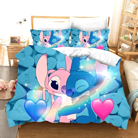 Stitch Duvet Cover Set Comforter Bedding 3d Children’S Bedding Set 3-Piece 1 Quilt Cover King Size - 10 / 200x200cm