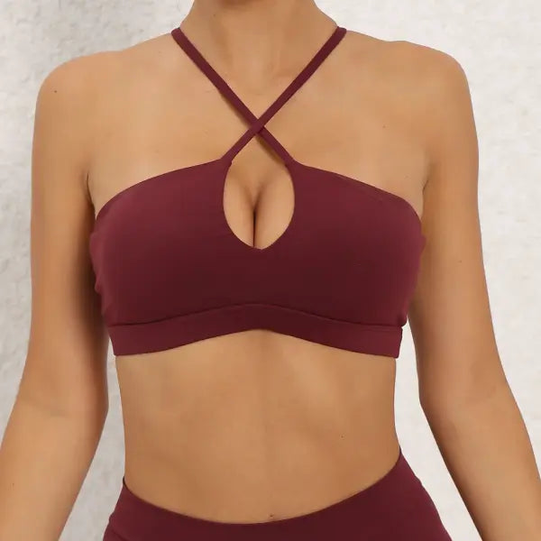 Beautiful Back Sports Bra - Breathable Cross-Back Yoga Top - Padded High-Impact Fitness Wear & Running Sports Underwear