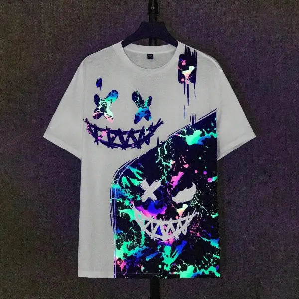 Street Fashion T-Shirt For Men Short Sleeve Hip Hop Print Tee Shirt Handsome Male T Shirt Pullover Man Oversized