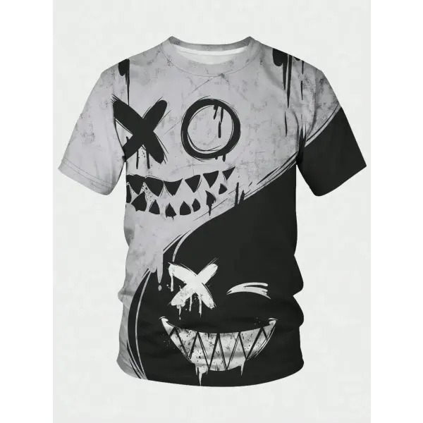 Street Fashion T-Shirt For Men Short Sleeve Hip Hop Print Tee Shirt Handsome Male T Shirt Pullover Man Oversized