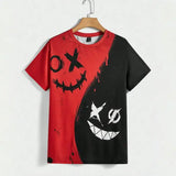 Street Fashion T-Shirt For Men Short Sleeve Hip Hop Print Tee Shirt Handsome Male T Shirt Pullover Man Oversized