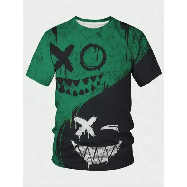 Street Fashion T-Shirt For Men Short Sleeve Hip Hop Print Tee Shirt Handsome Male T Shirt Pullover Man Oversized