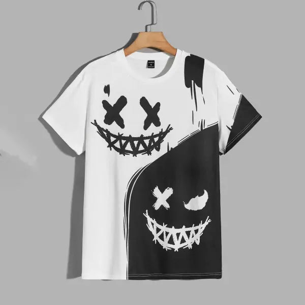 Street Fashion T-Shirt For Men Short Sleeve Hip Hop Print Tee Shirt Handsome Male T Shirt Pullover Man Oversized